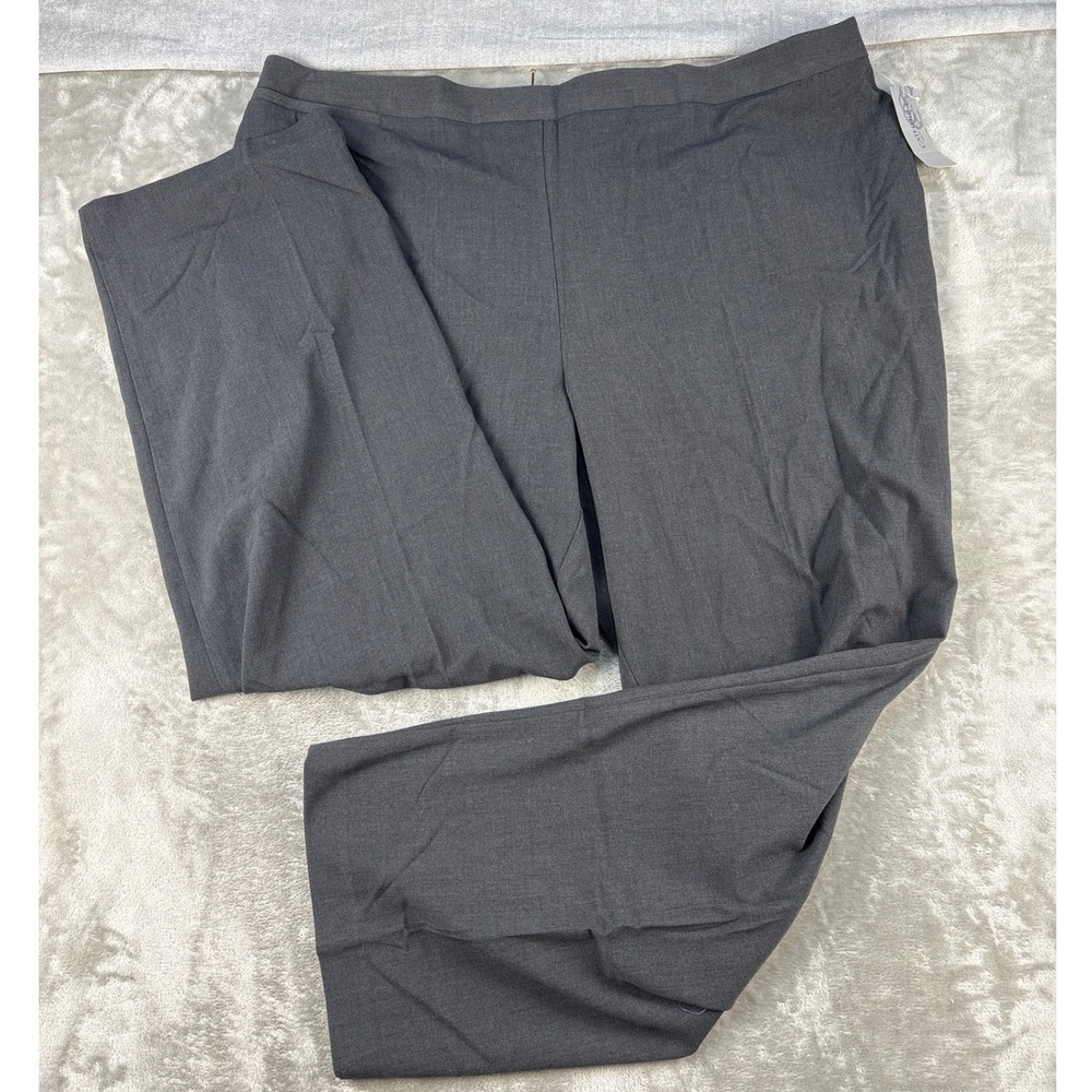 Catherines Pants Womens 3X Refined Gray Straight Leg Stretch NEW